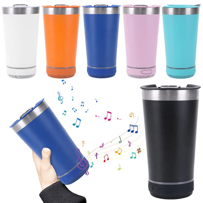 16.9oz Stainless Steel Tumbler with Detachable Bluetooth Speaker