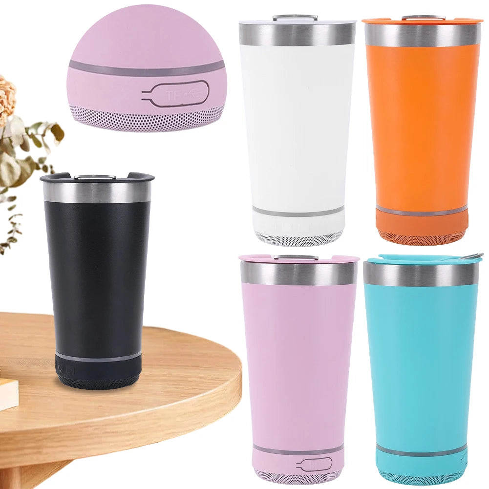 16.9oz Stainless Steel Tumbler with Detachable Bluetooth Speaker